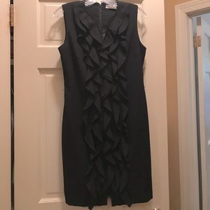 Calvin Klein lined ruffle dress